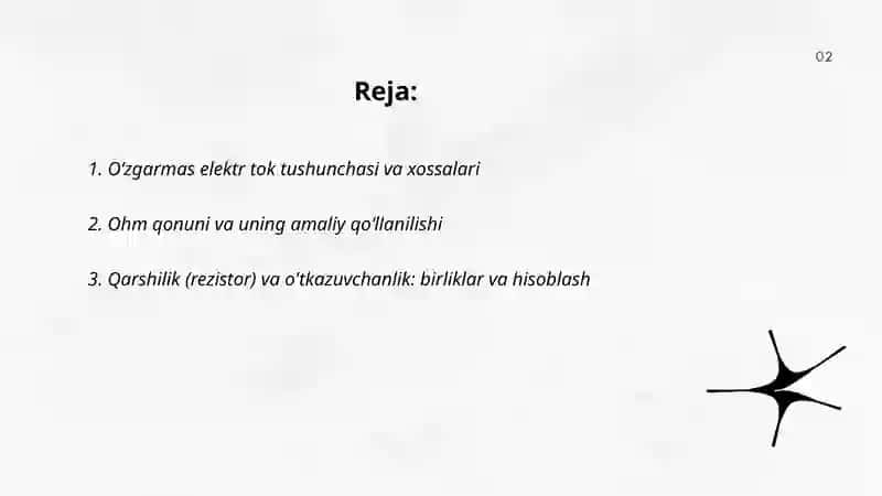 O‘ZGARMAS ELEKTR TOK QONUNLARI 2