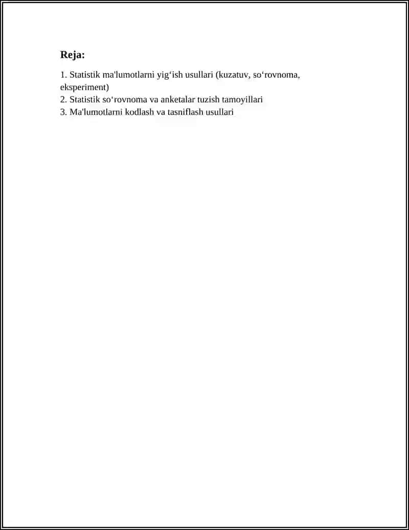 STATISTIK JAMLASH VA GURUHLASH 2