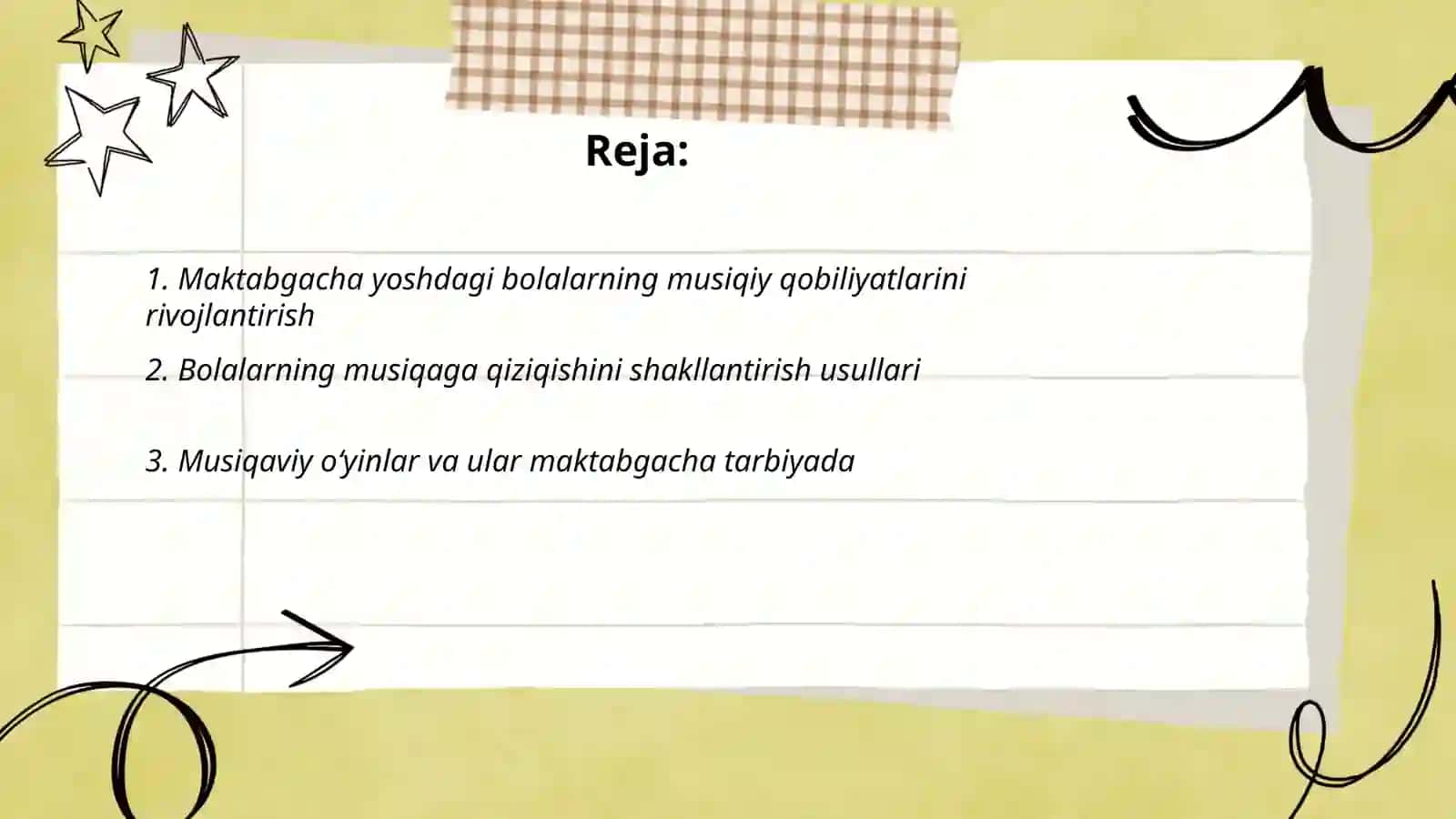 Maktabgacha yoshdagi bolalarning musiqaviy faoliyati mazmuni 2