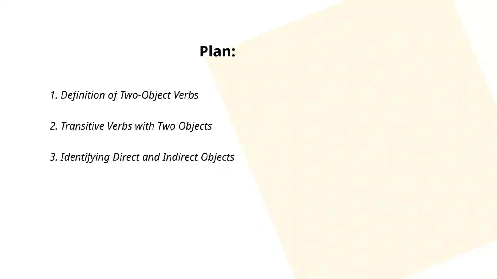 Verb two objects 2