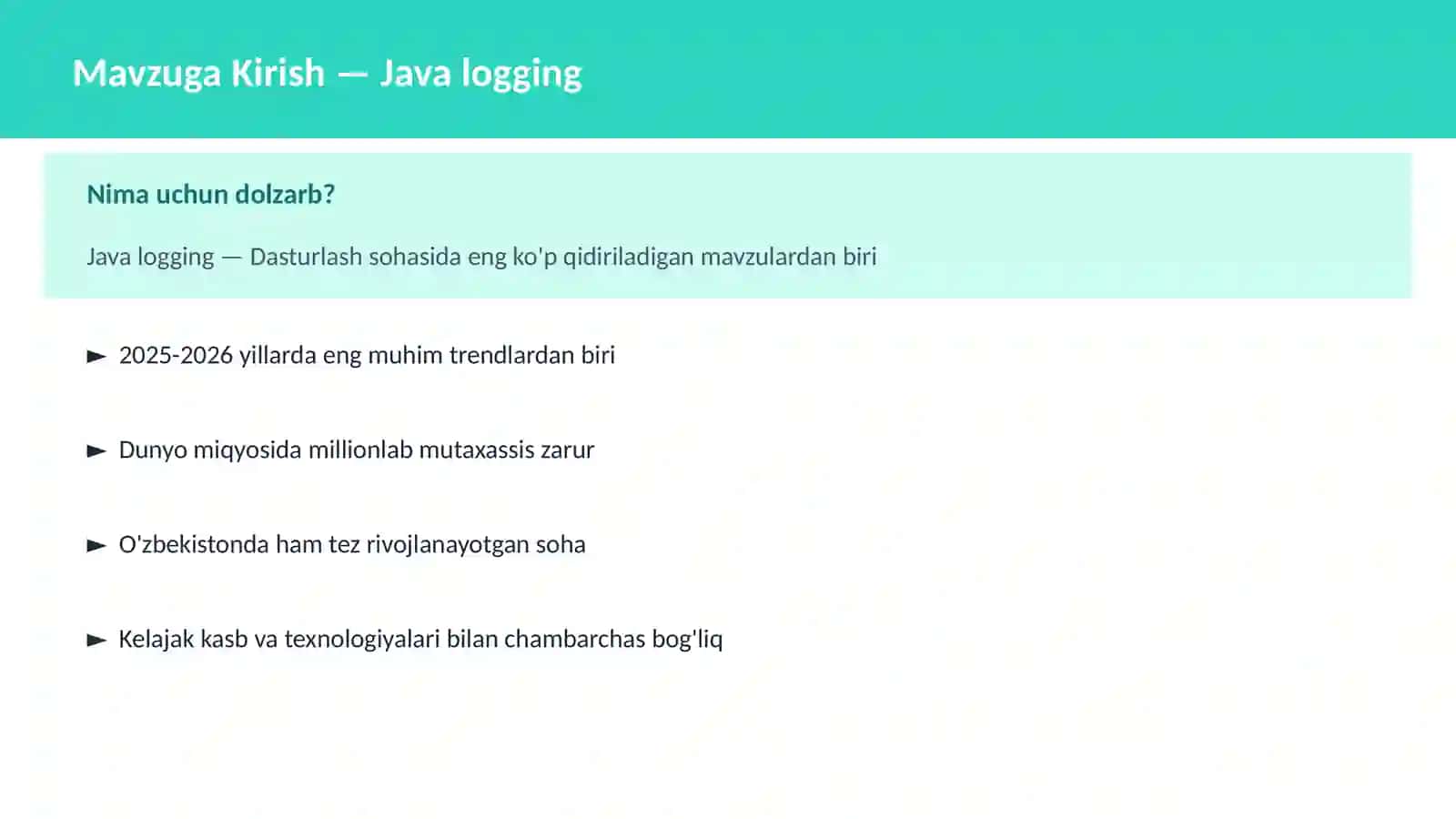 Java logging 2