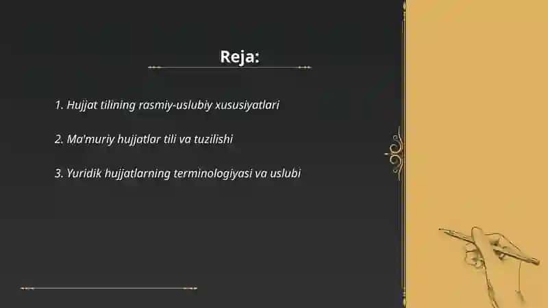 Hujjat tili va uslublari 2