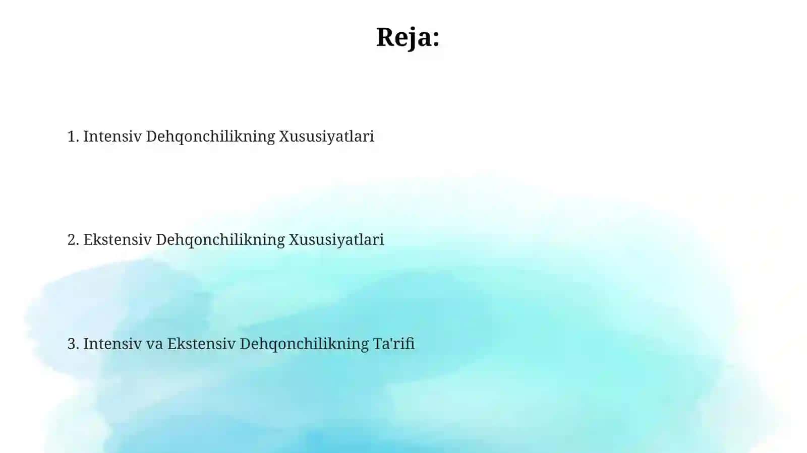 Intensiv va ekstensiv qishloq xòjaligiga tavsif 2