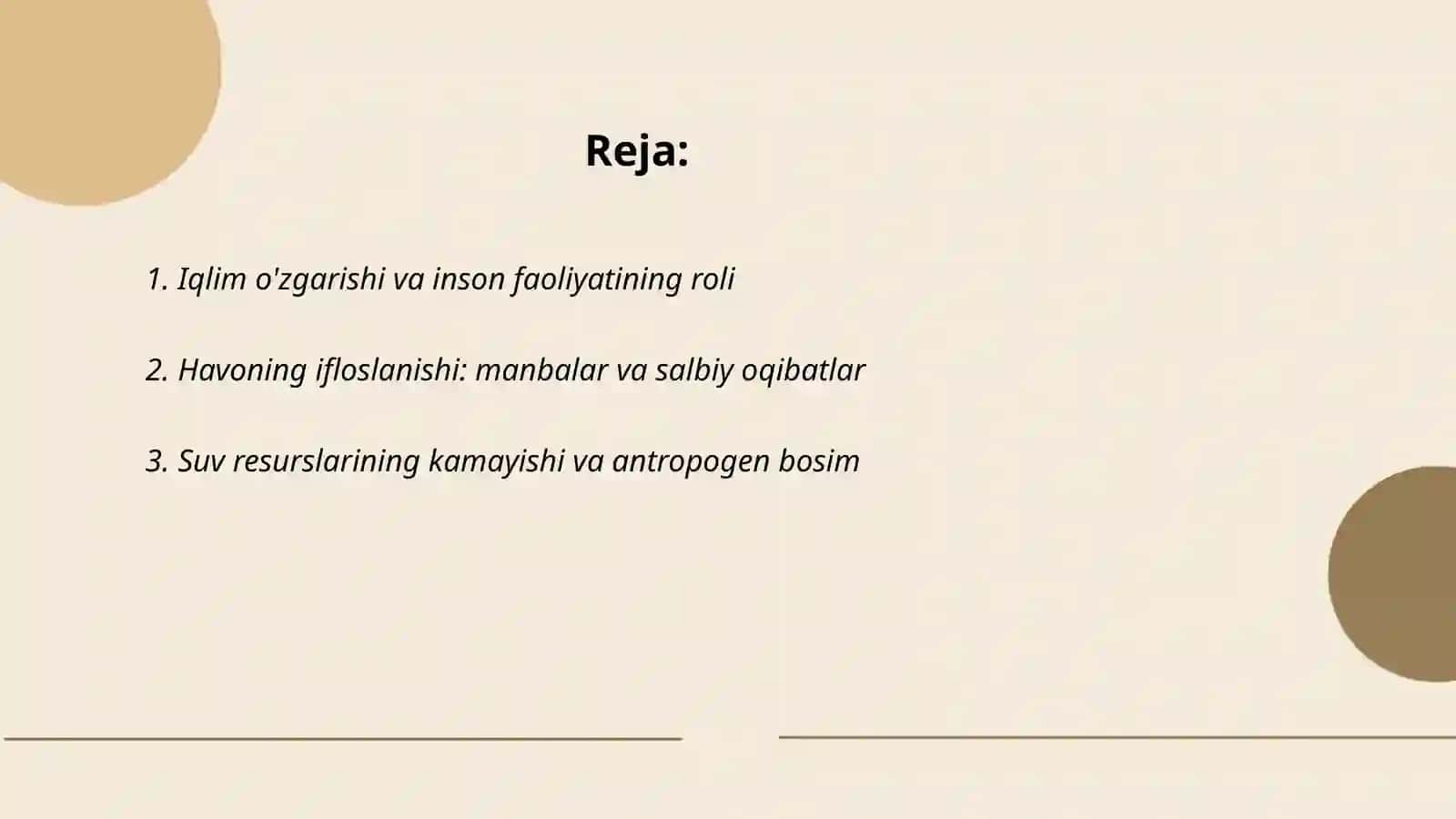 Inson faoliyatining tabiatga ta'siri va tabiatning javobi 2