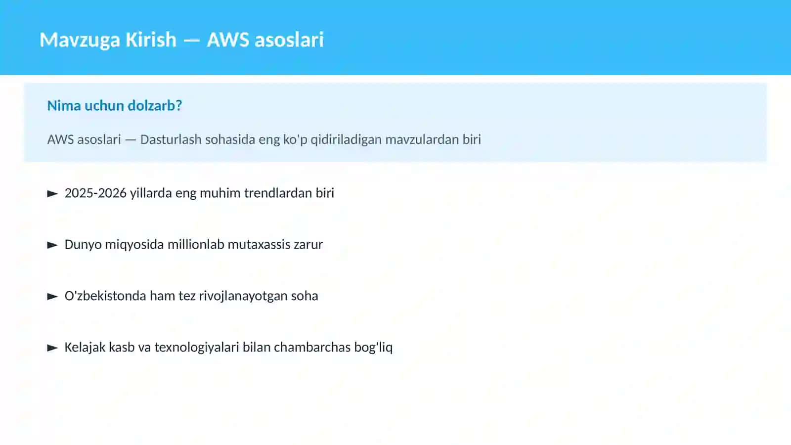 AWS asoslari 2