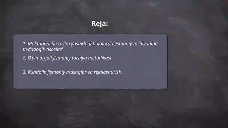 Maktabgacha taʼlim yoshidagi bolalar jismoniy tarbiyasi 2