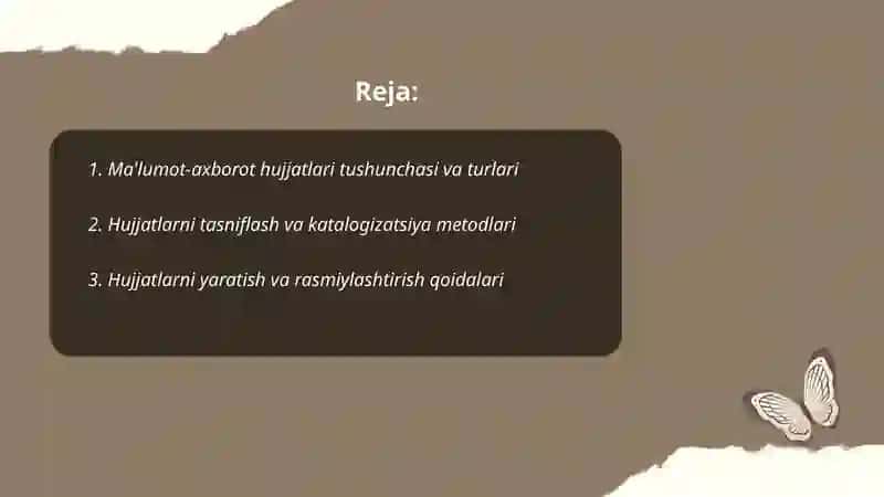 Ma'lumot-axborot hujjatlari 2