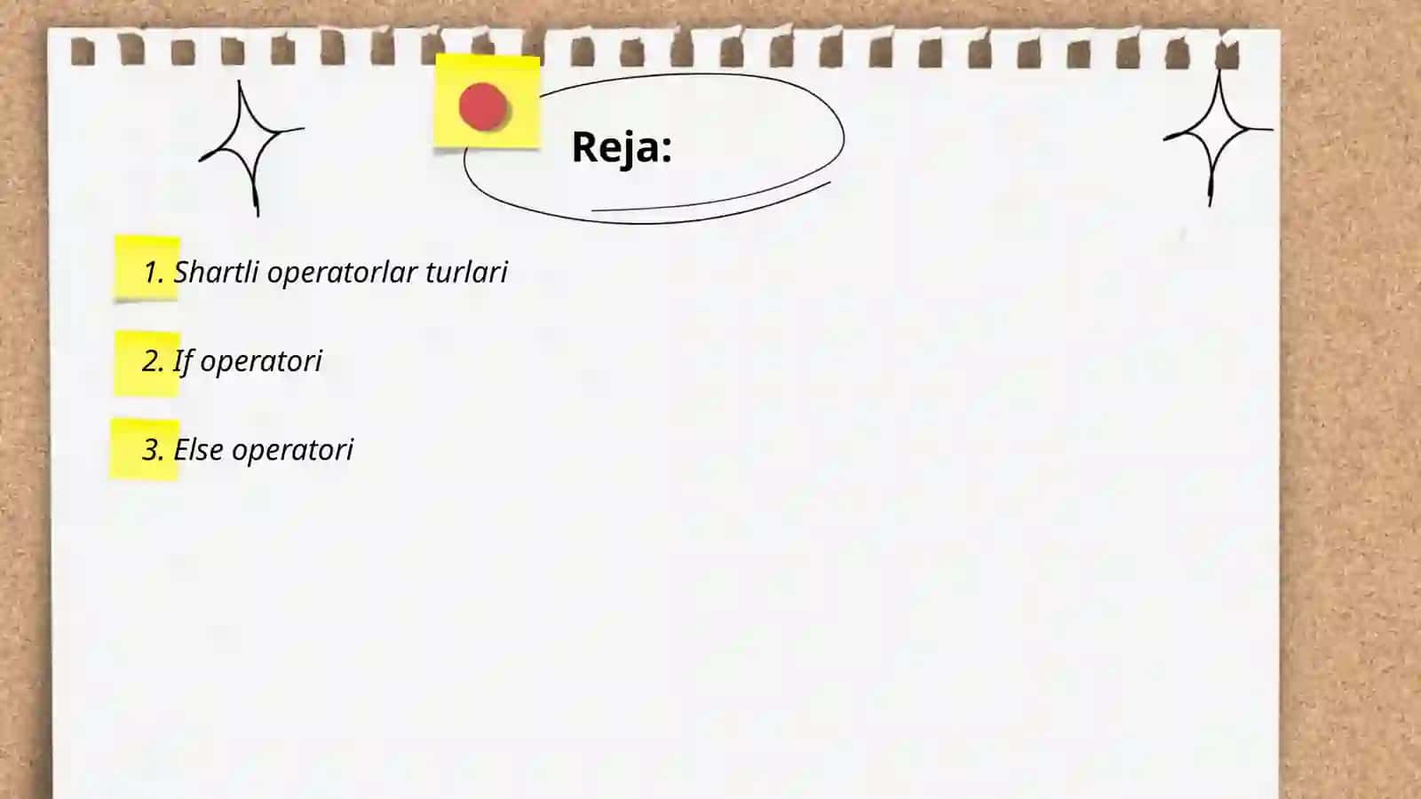 Shartli operatorlar 2