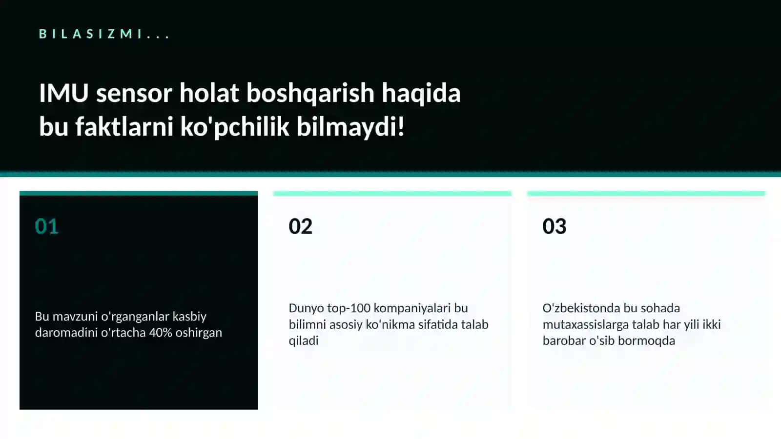 IMU sensor holat boshqarish 2