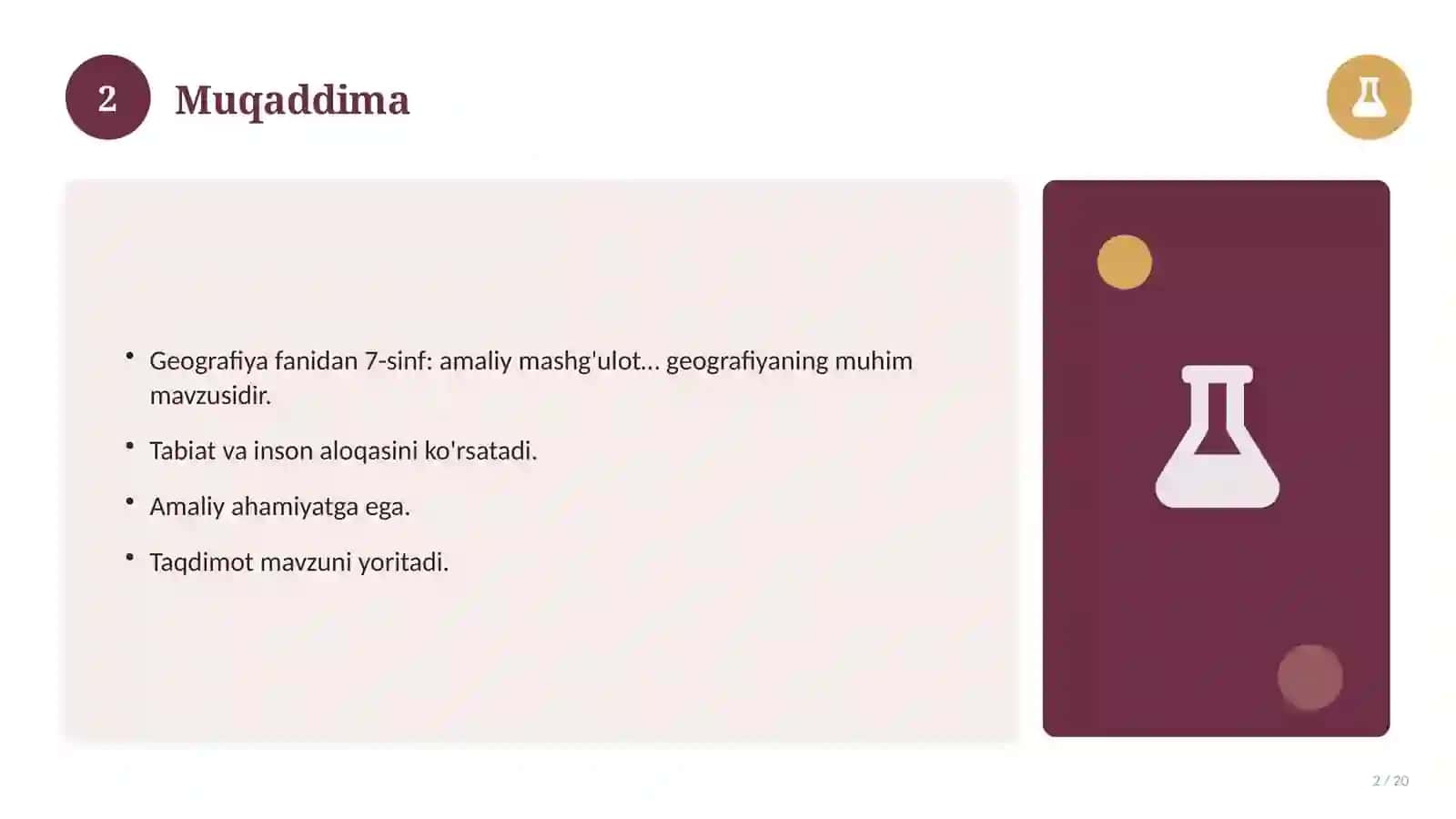 Geografiya fanidan 7-sinf: amaliy mashg'ulot ishlanmasi 2
