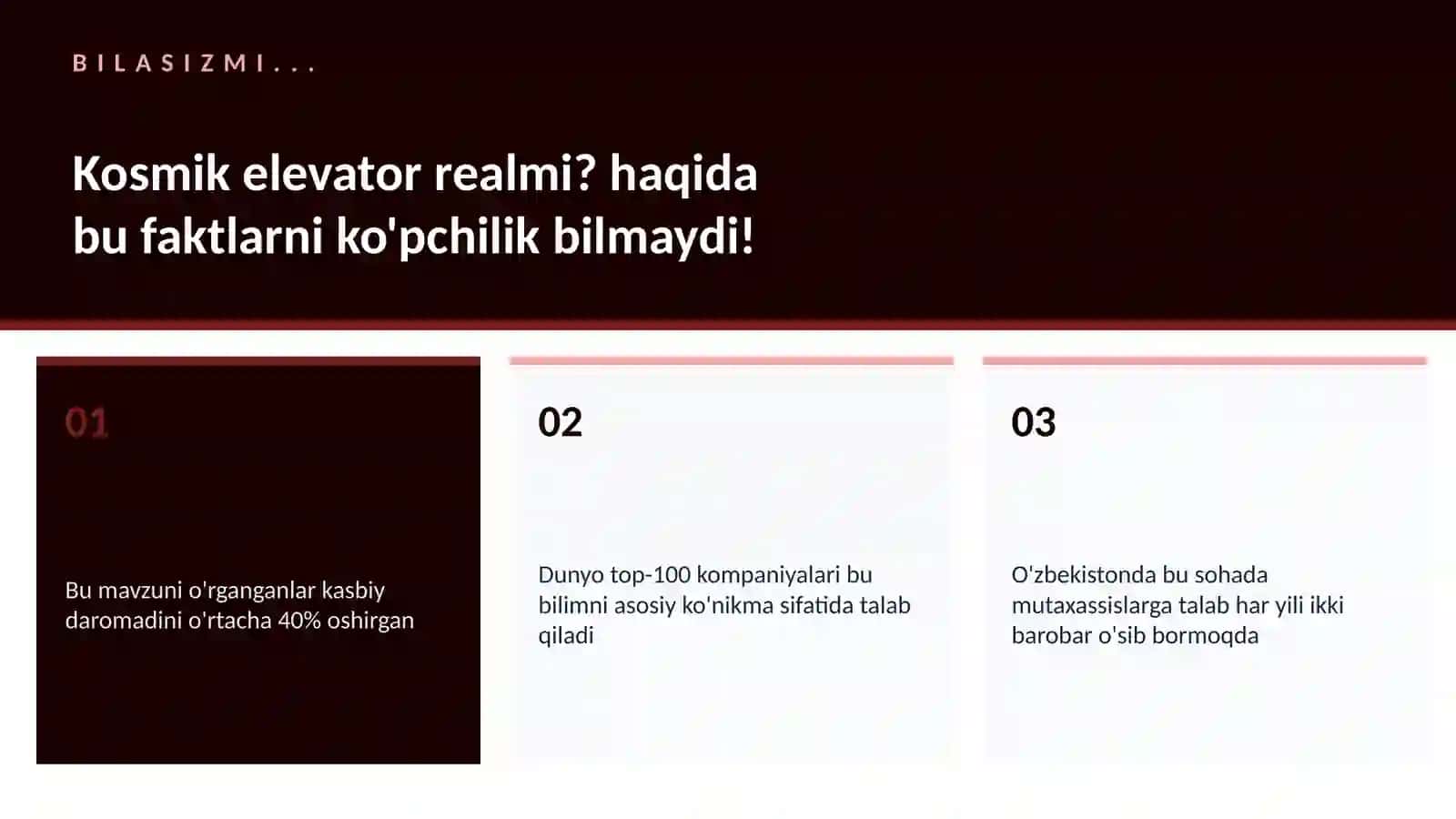 Kosmik elevator realmi? 2