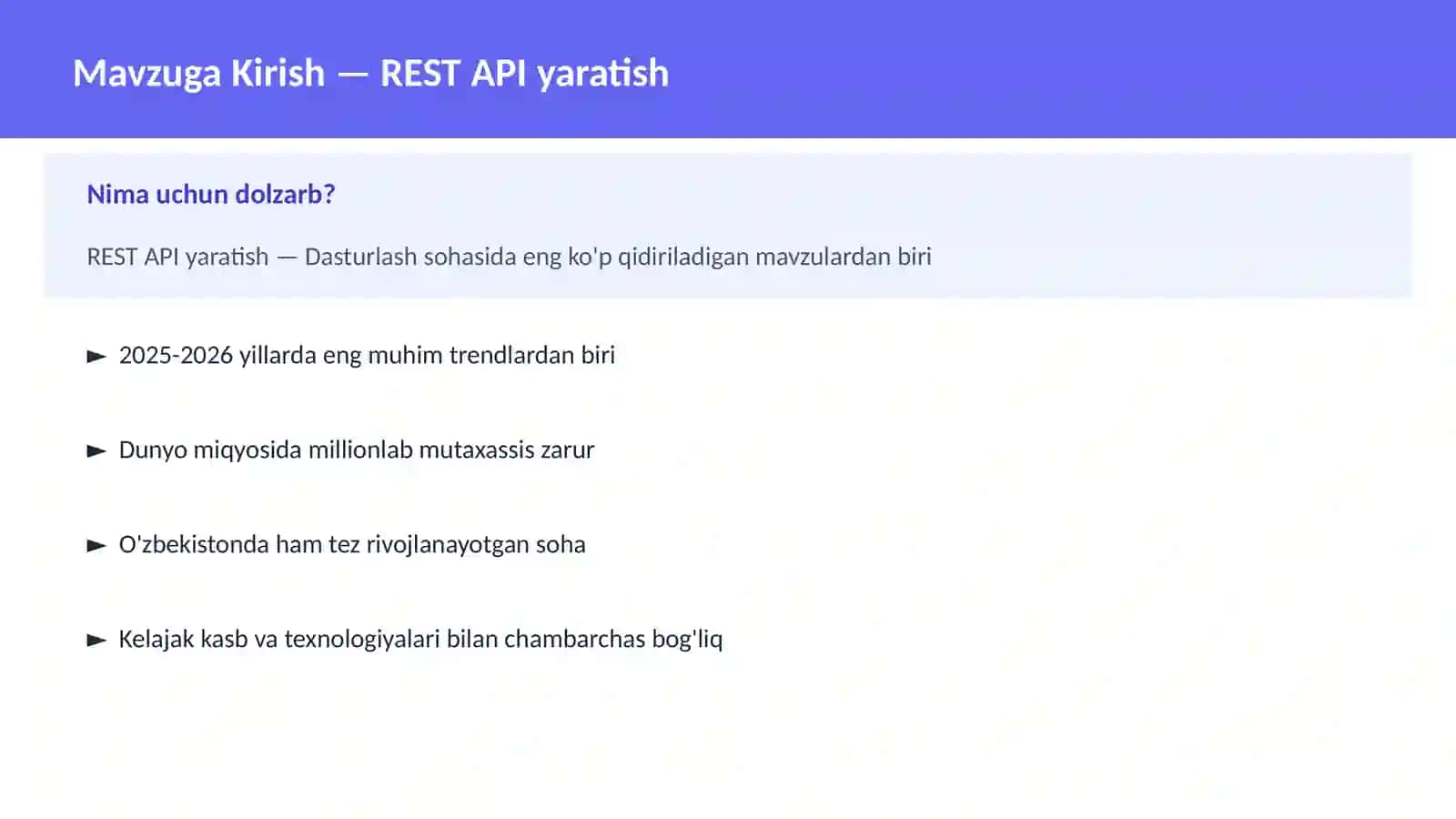 REST API yaratish 2