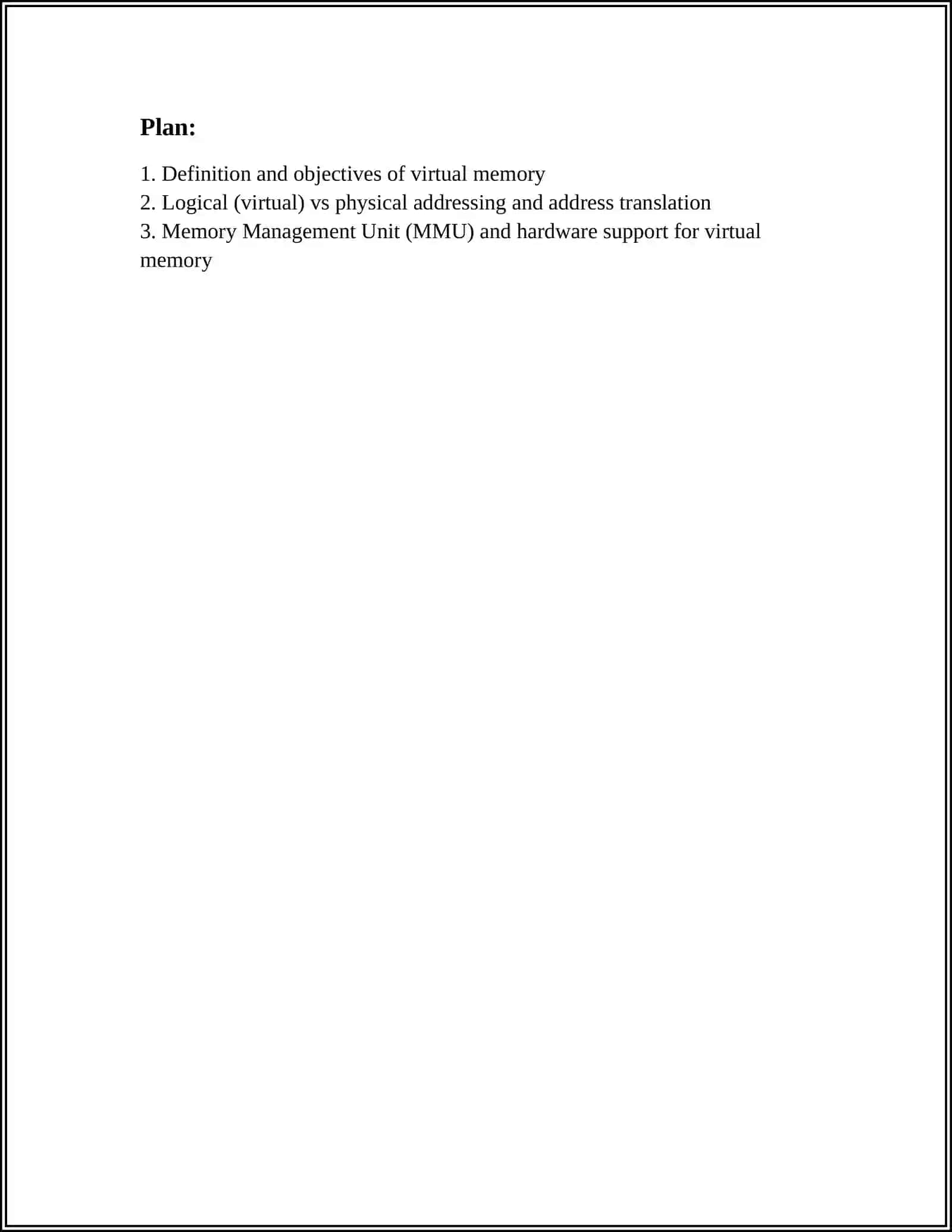THE CONCEPT OF VIRTUAL MEMORY IN OPERATING SYSTEMS 2