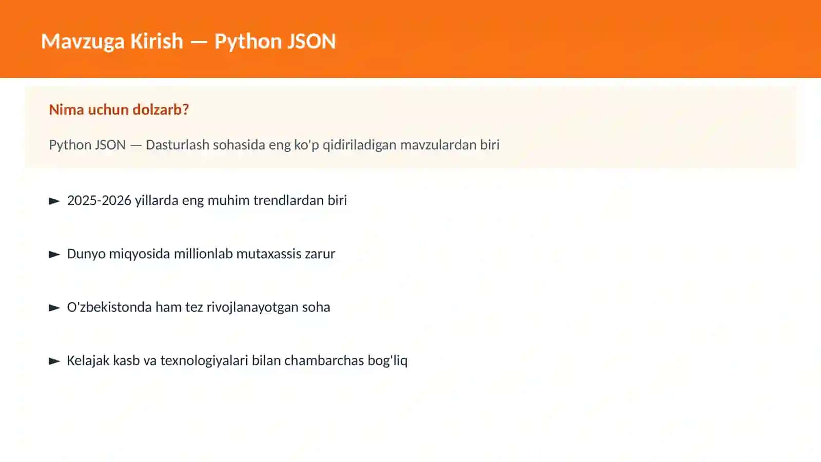 PYTHON DASTURLASH | Python JSON 2