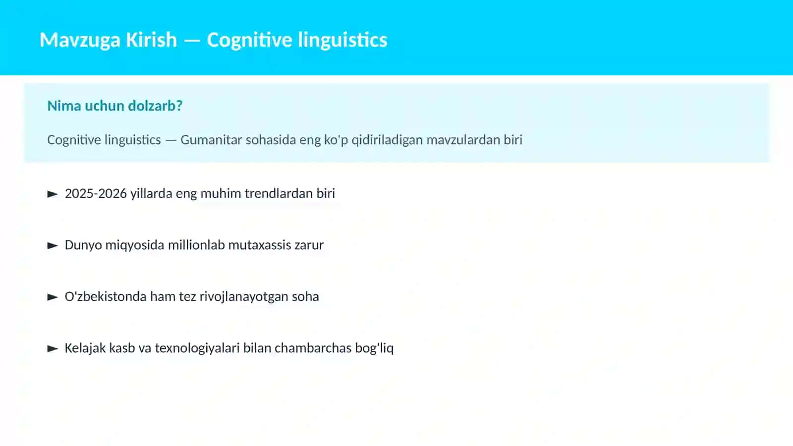 Cognitive linguistics 2