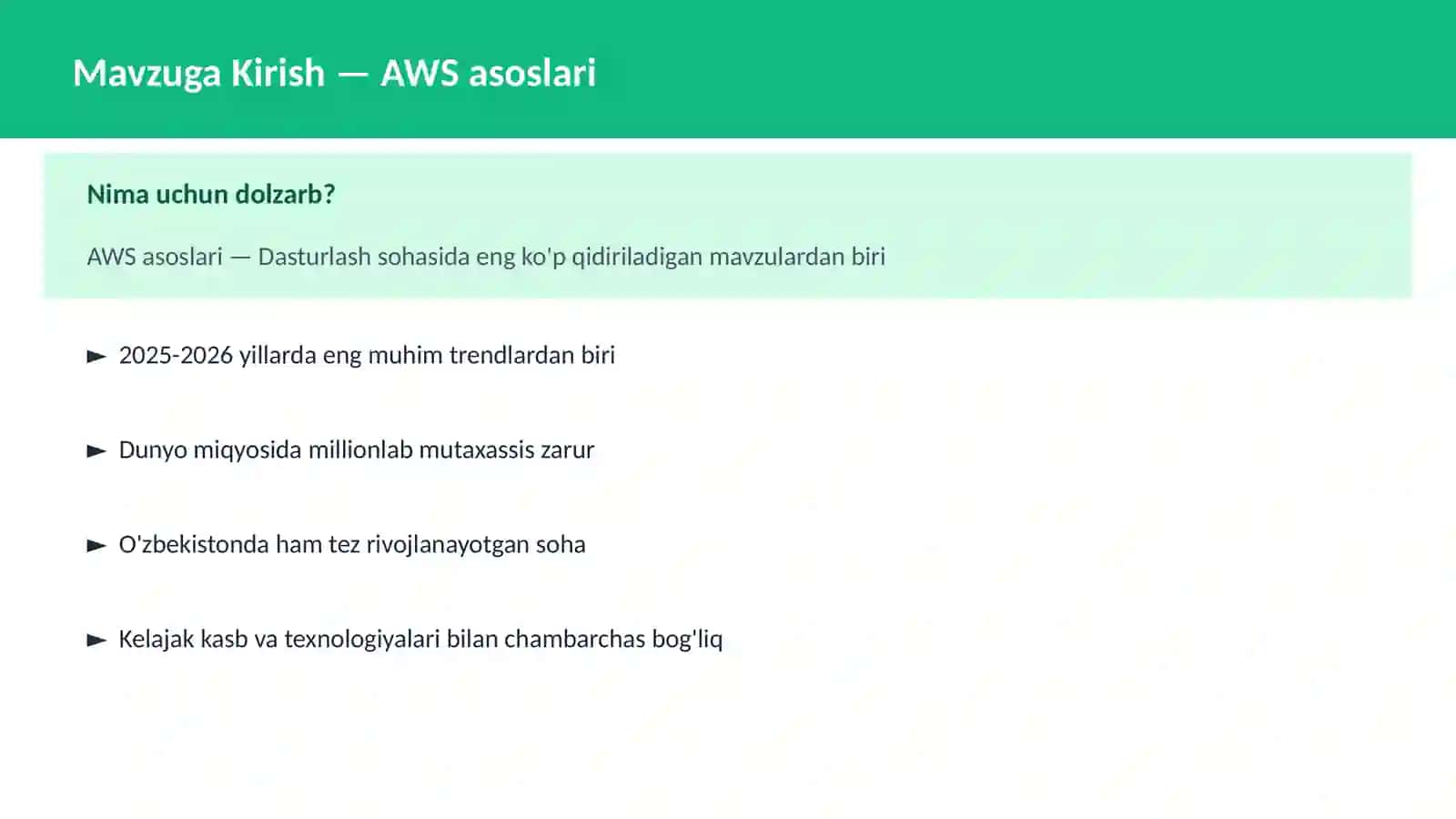 AWS asoslari 2