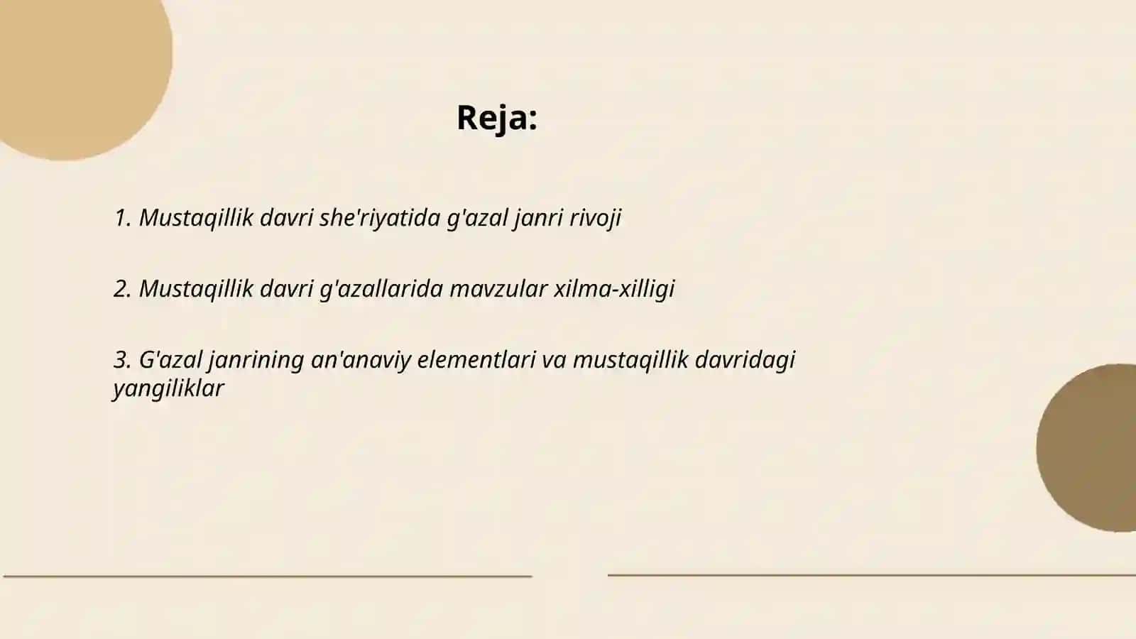 Mustaqillik davri she'riyatida g'azal janri tipologiyasi 2