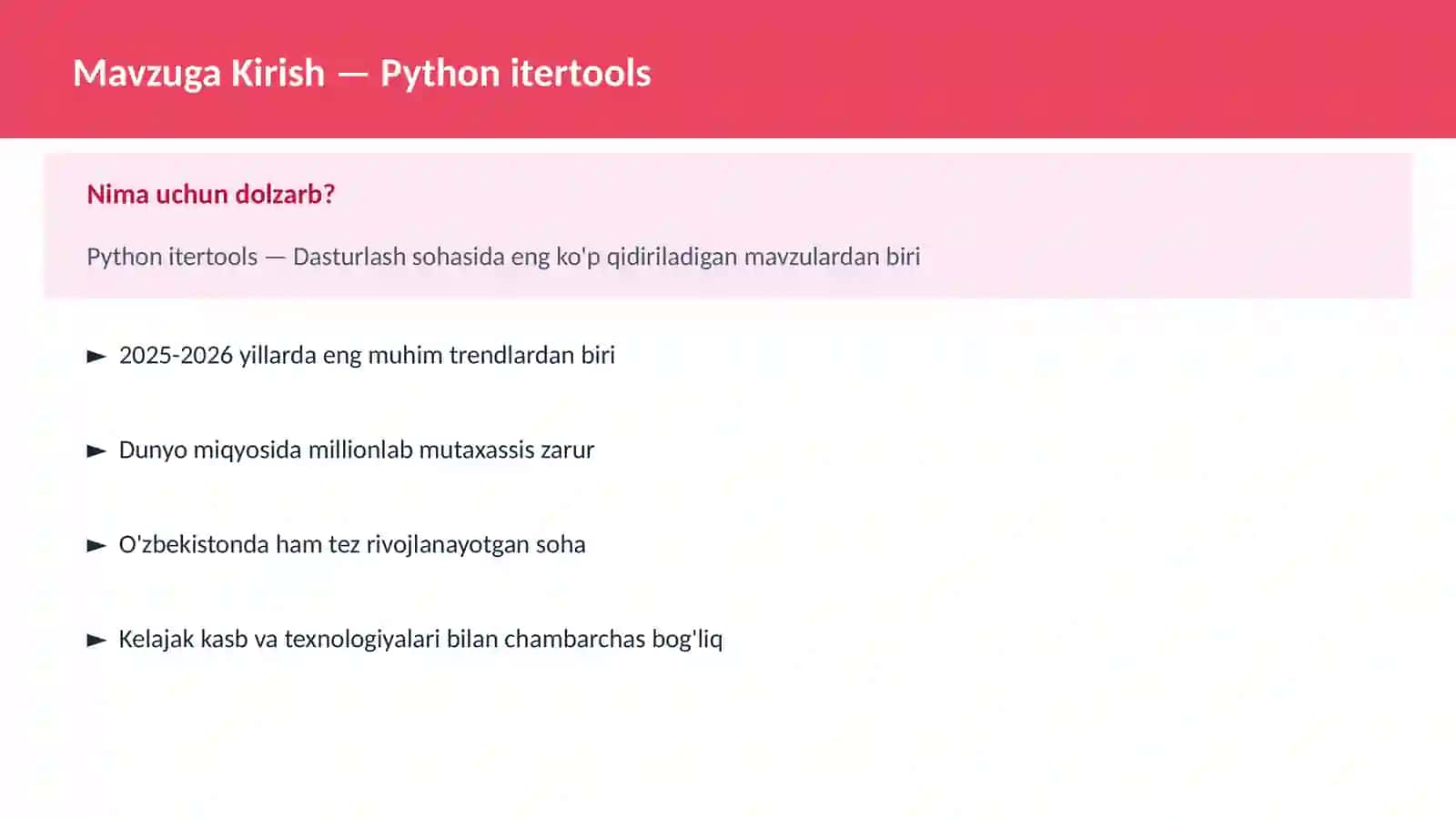 Python itertools 2