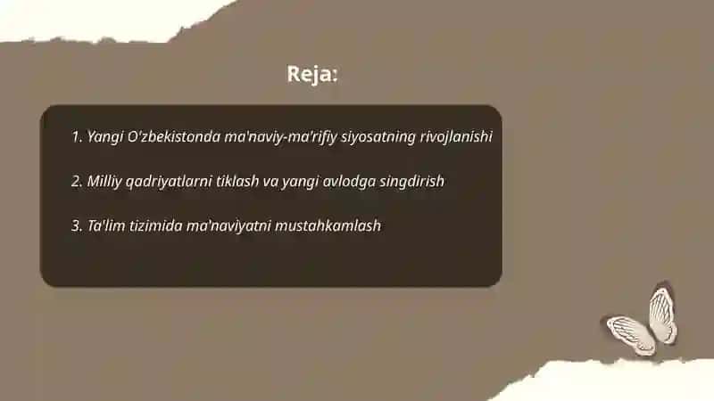 Yangi O'zbekistonda amalga oshirilayotgan ma'naviy o'zgarishlar 2
