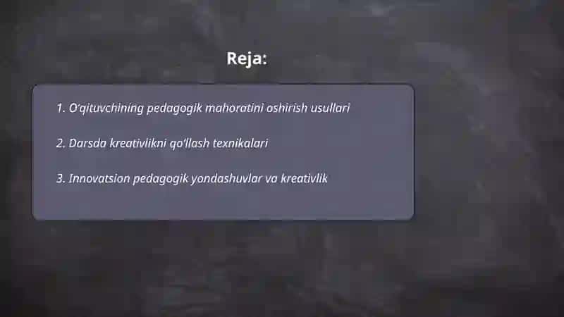 Pedagogik mahorat va kreativlik 2