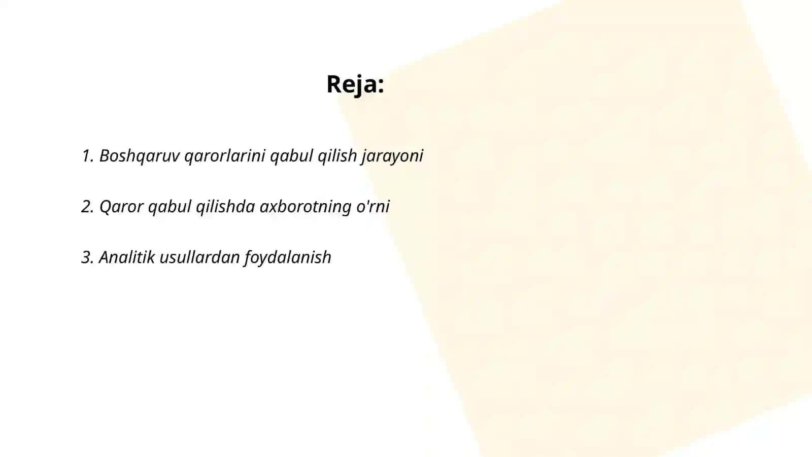 Boshqaruv qarorlarining sifati va samaradorligi 2