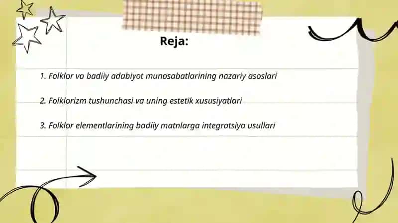 Folklor va badiiy adabiyot munosabatlari 2