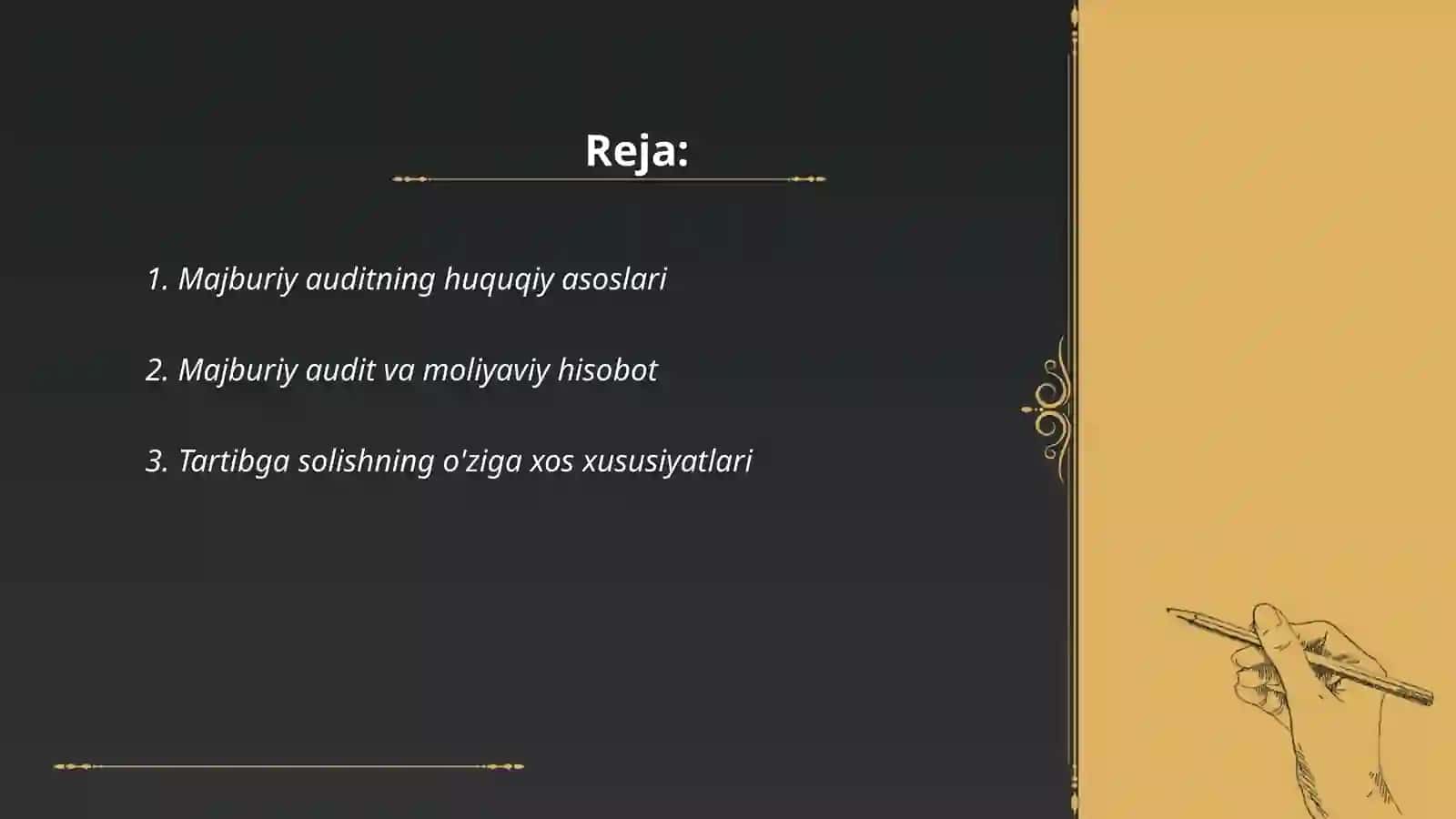Majburiy audit va tartibga solish 2