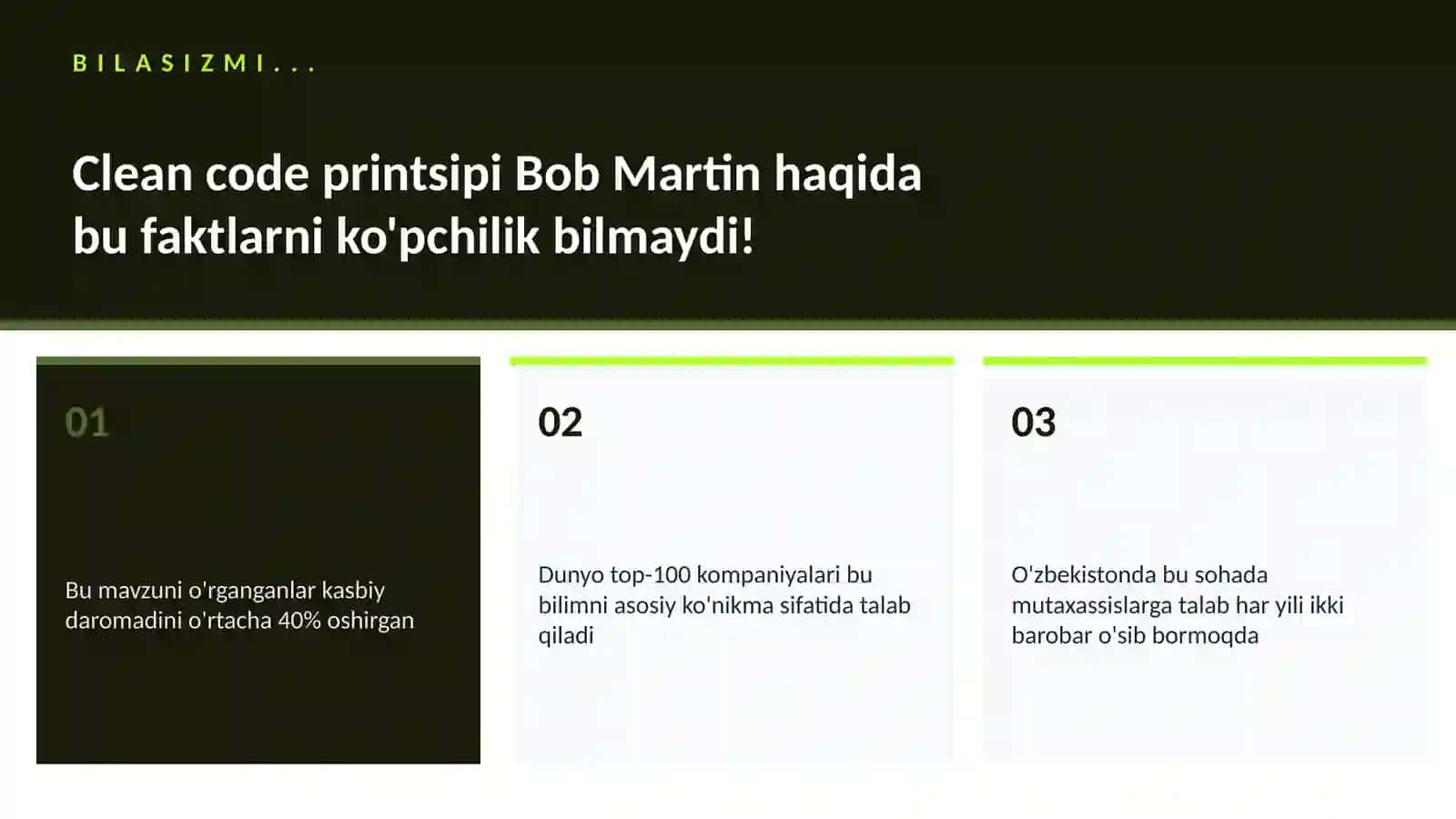 Clean code printsipi Bob Martin 2