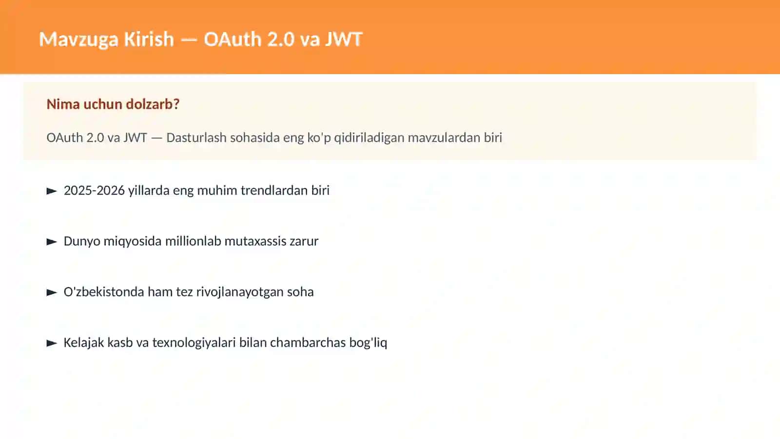 OAuth 2.0 va JWT 2