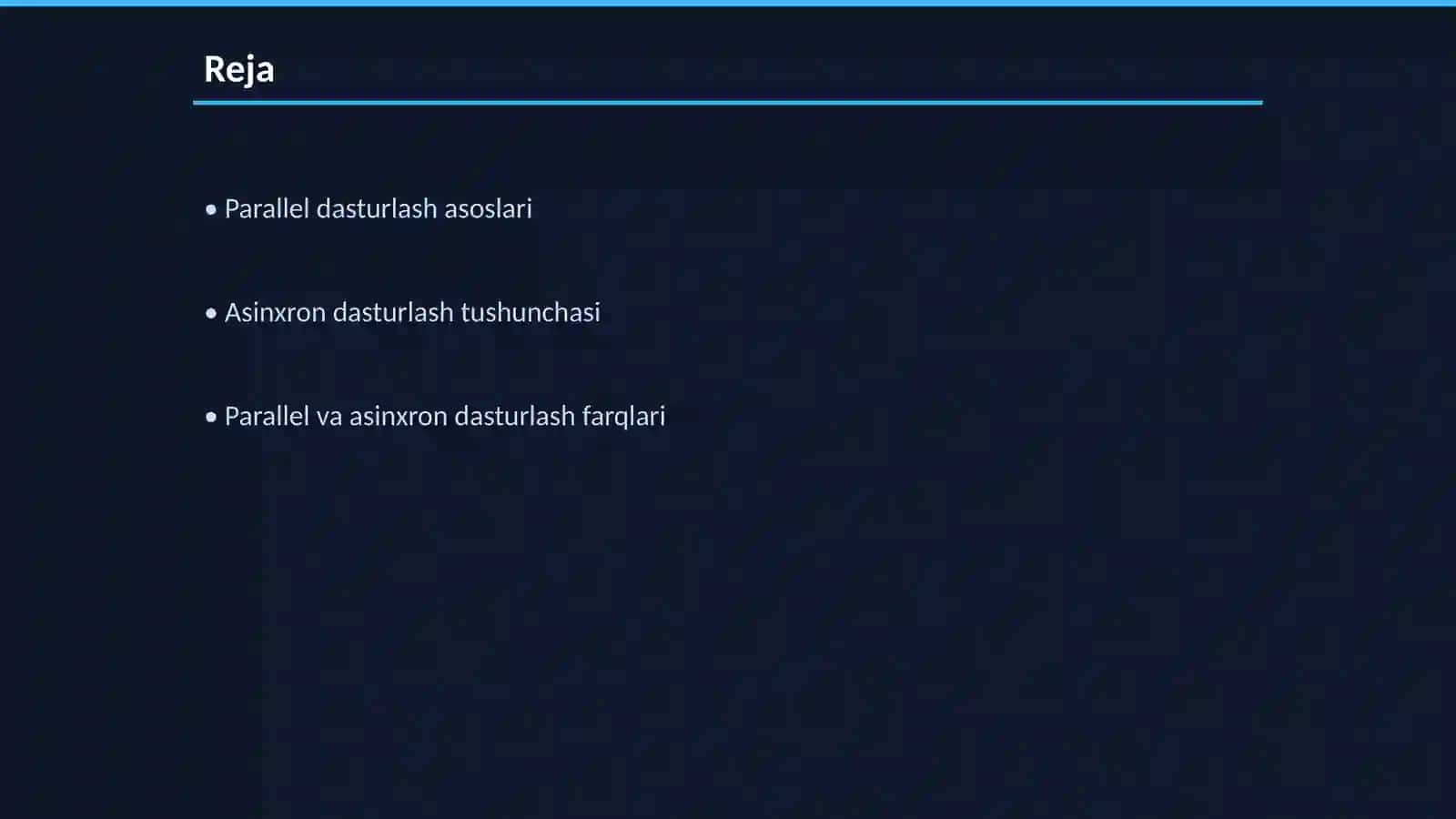 Parallel va asinxron dasturlash usullari 2