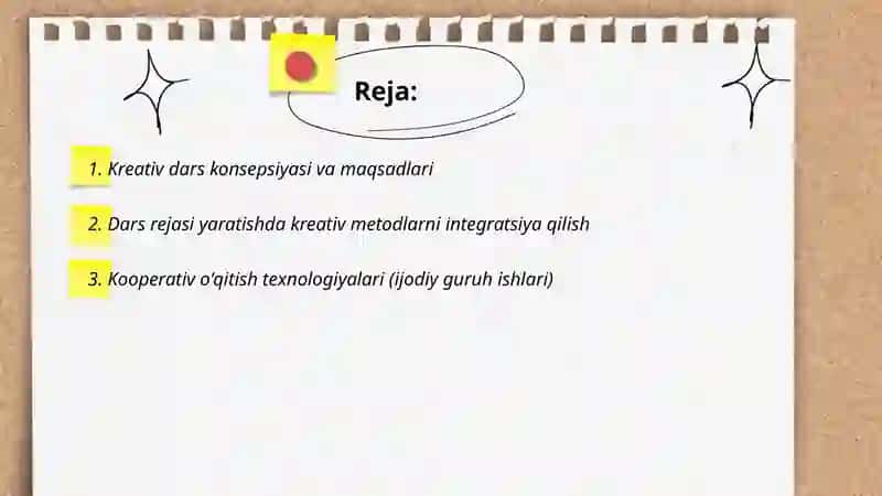 Kreativ dars tuzilishining texnologiyalari 2