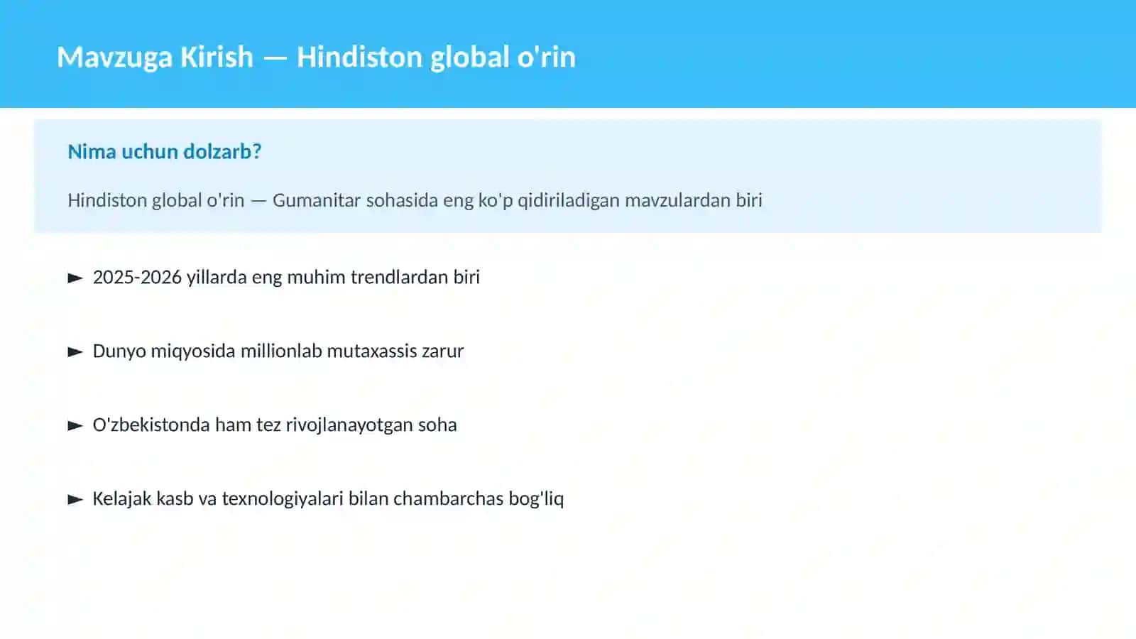Hindiston global o'rin 2