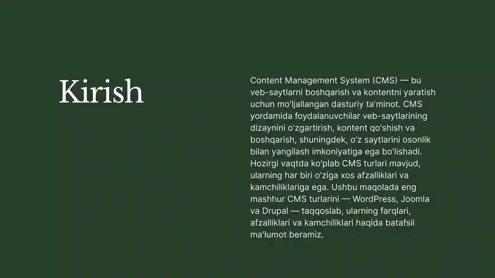 Content Management System (CMS) 2