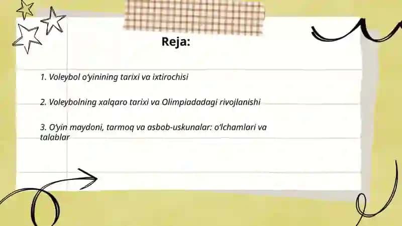 Voleybol õyinining tarixi,qoidalari,texnikasi va taktikasi 2