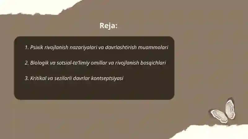 Psixik rivojlanish va uning davrlashtirish muammosi 2