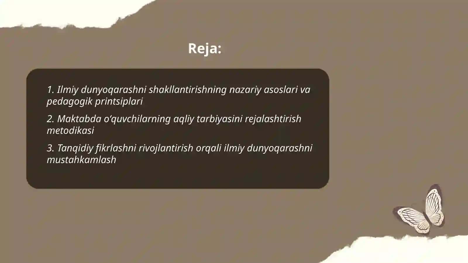 Ilmiy dunyoqarashni shakklantirish va oʻquvchilarni aqliy tarbiyalash 2