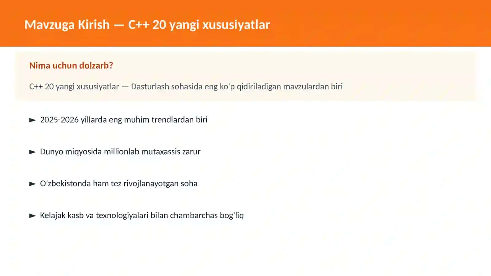 C++ 20 yangi xususiyatlar 2