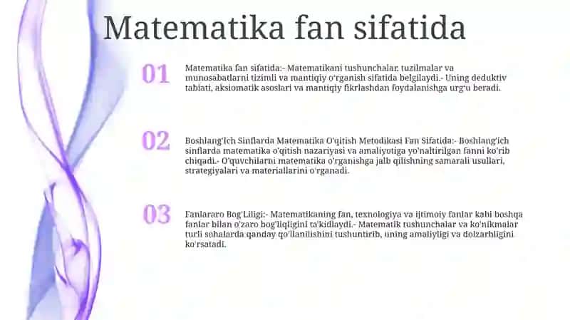 Boshlang'Ich Sinflarda Matematika O'Qitish Metodikasi Fan Sifatida 2