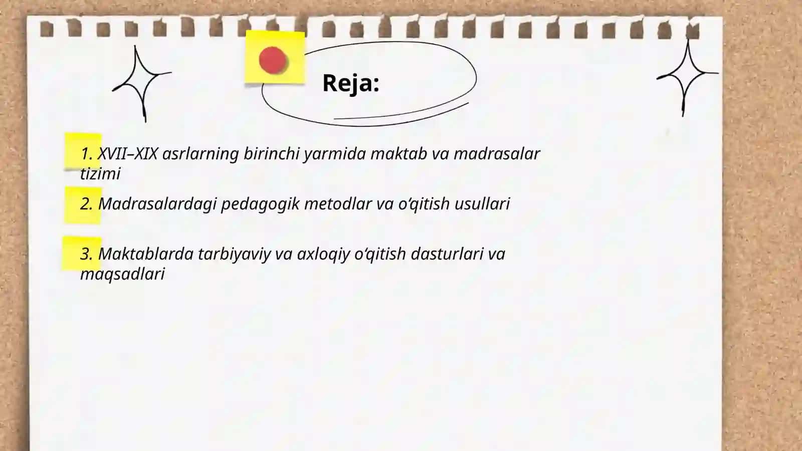 XVII-XIX asrlarning birinchi yarmida tarbiya maktab va pedagogik fikrlar 2