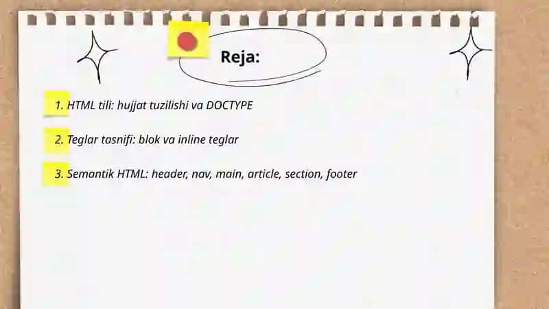Html tili 2