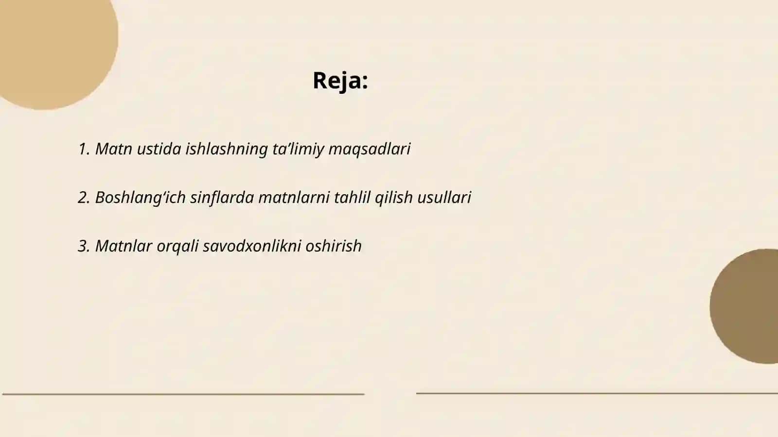 Matn ustida ishlashning ta'limiy maqsadlari 2