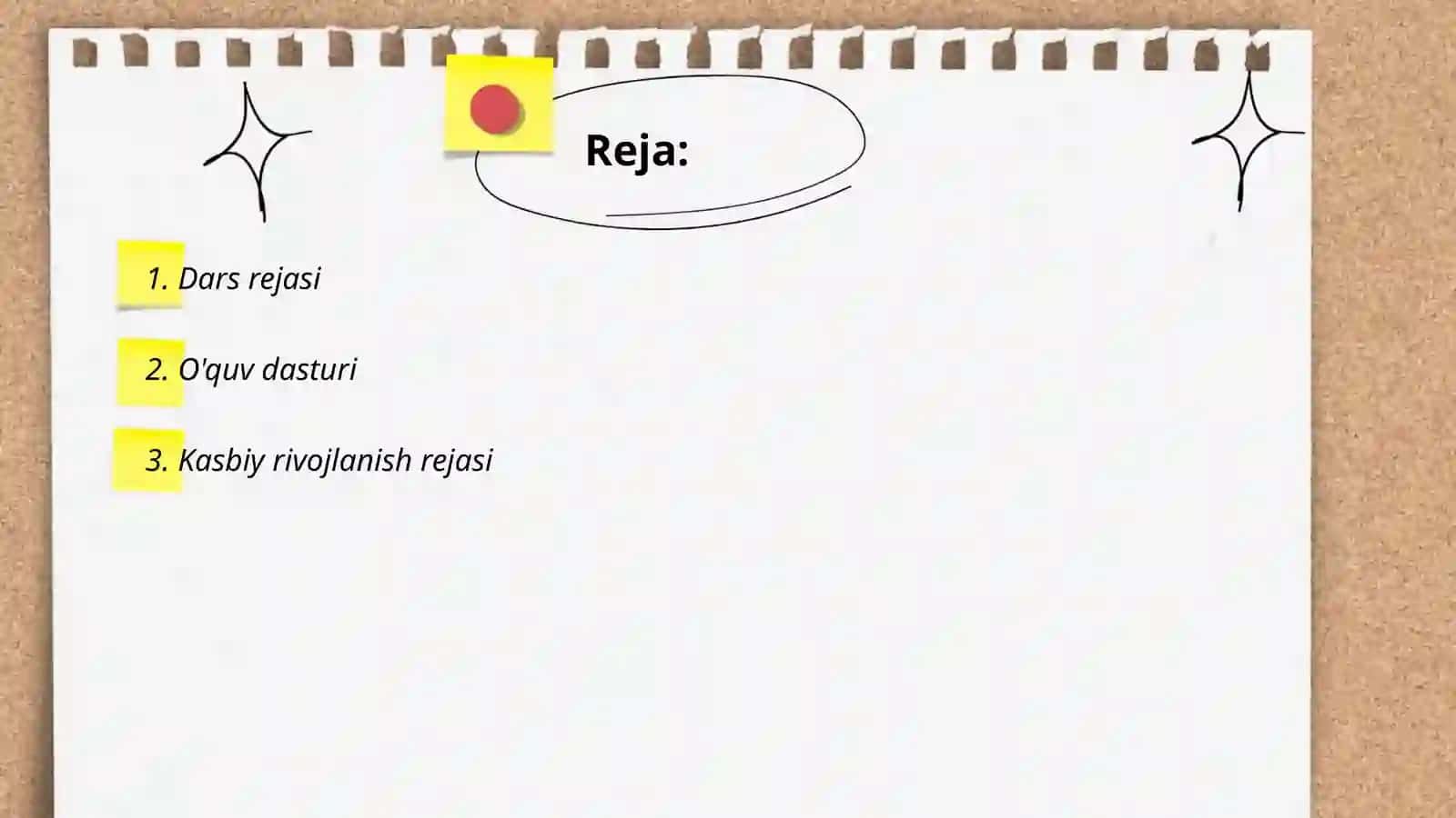 Dars rejasi 2