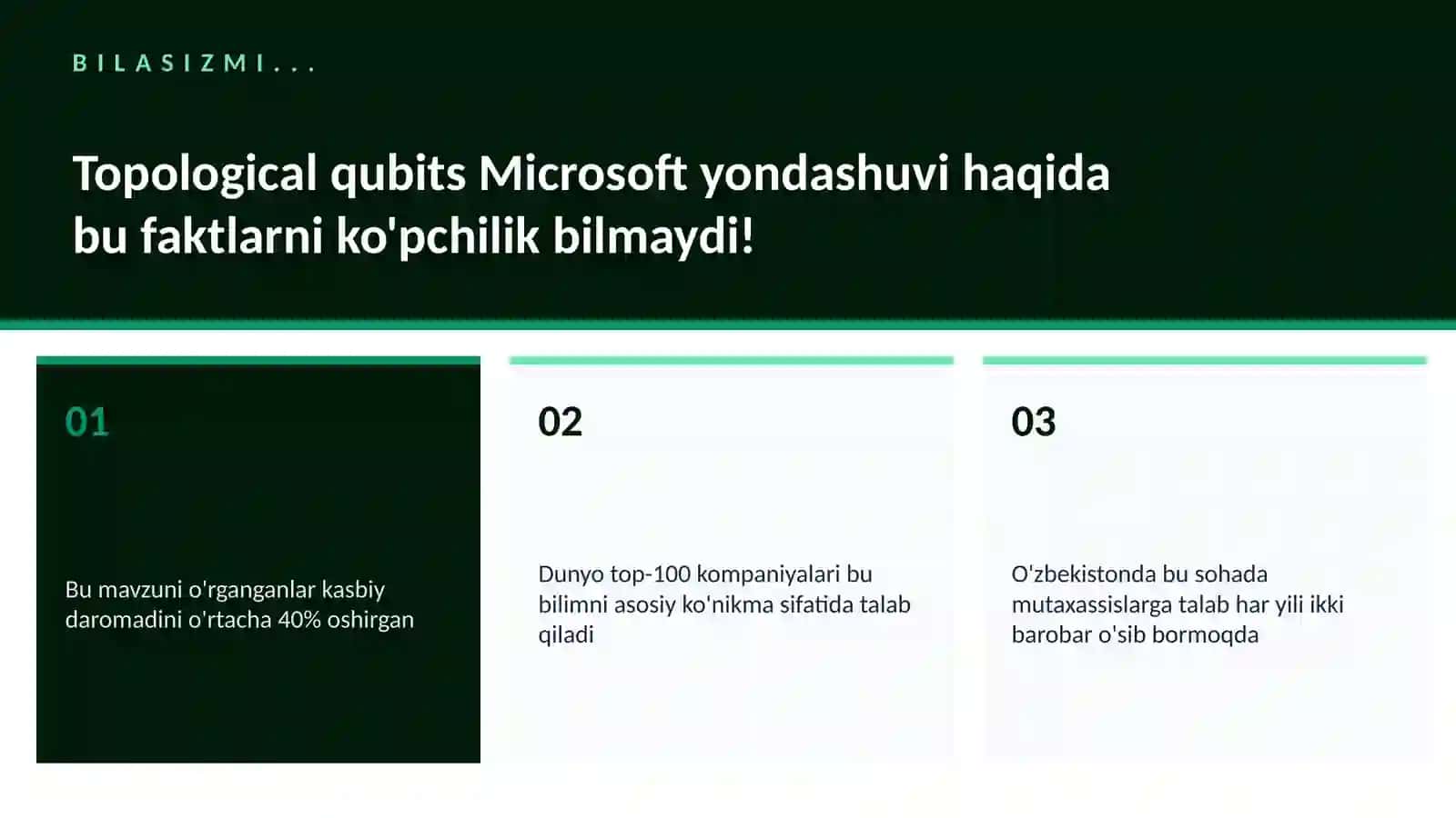 Topological qubits Microsoft yondashuvi 2