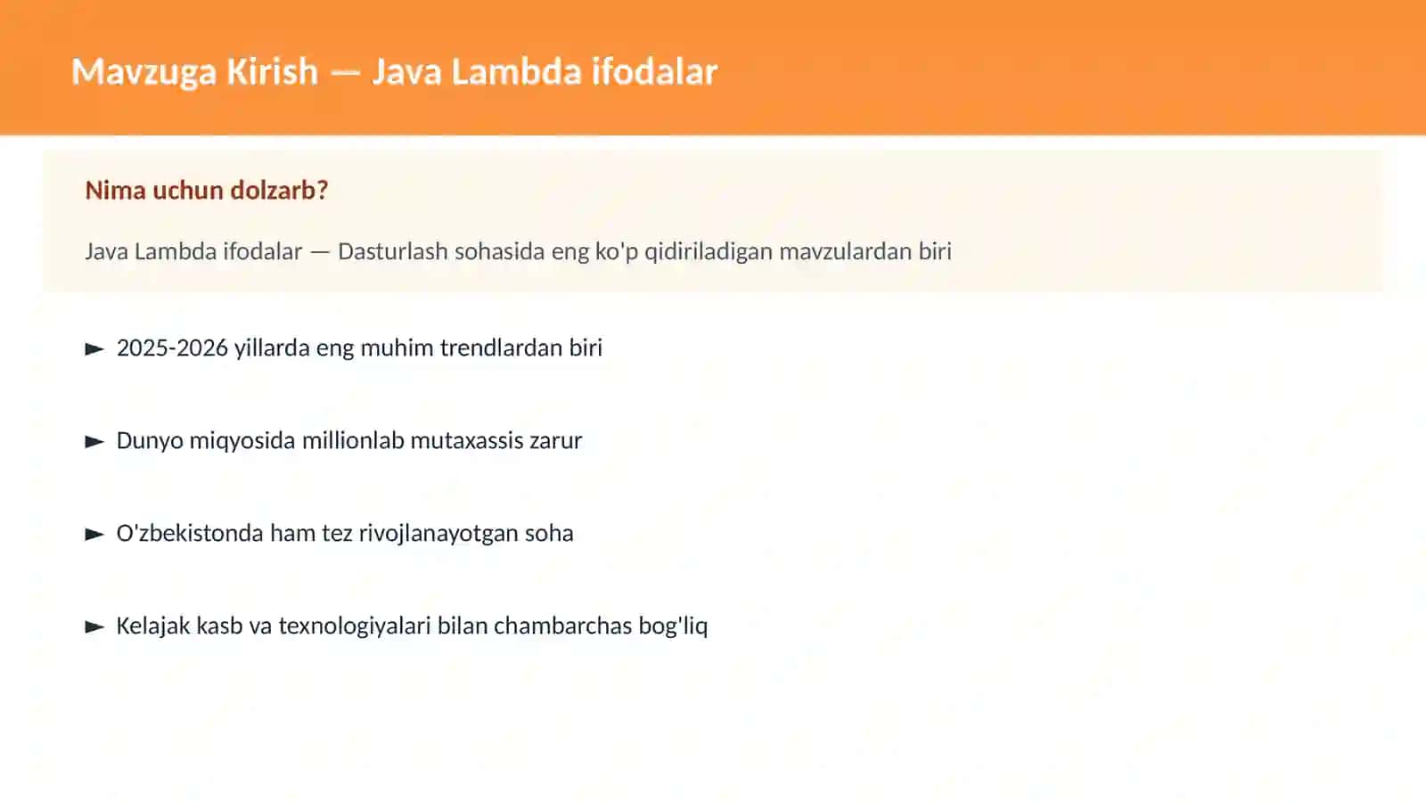 Java Lambda ifodalar 2