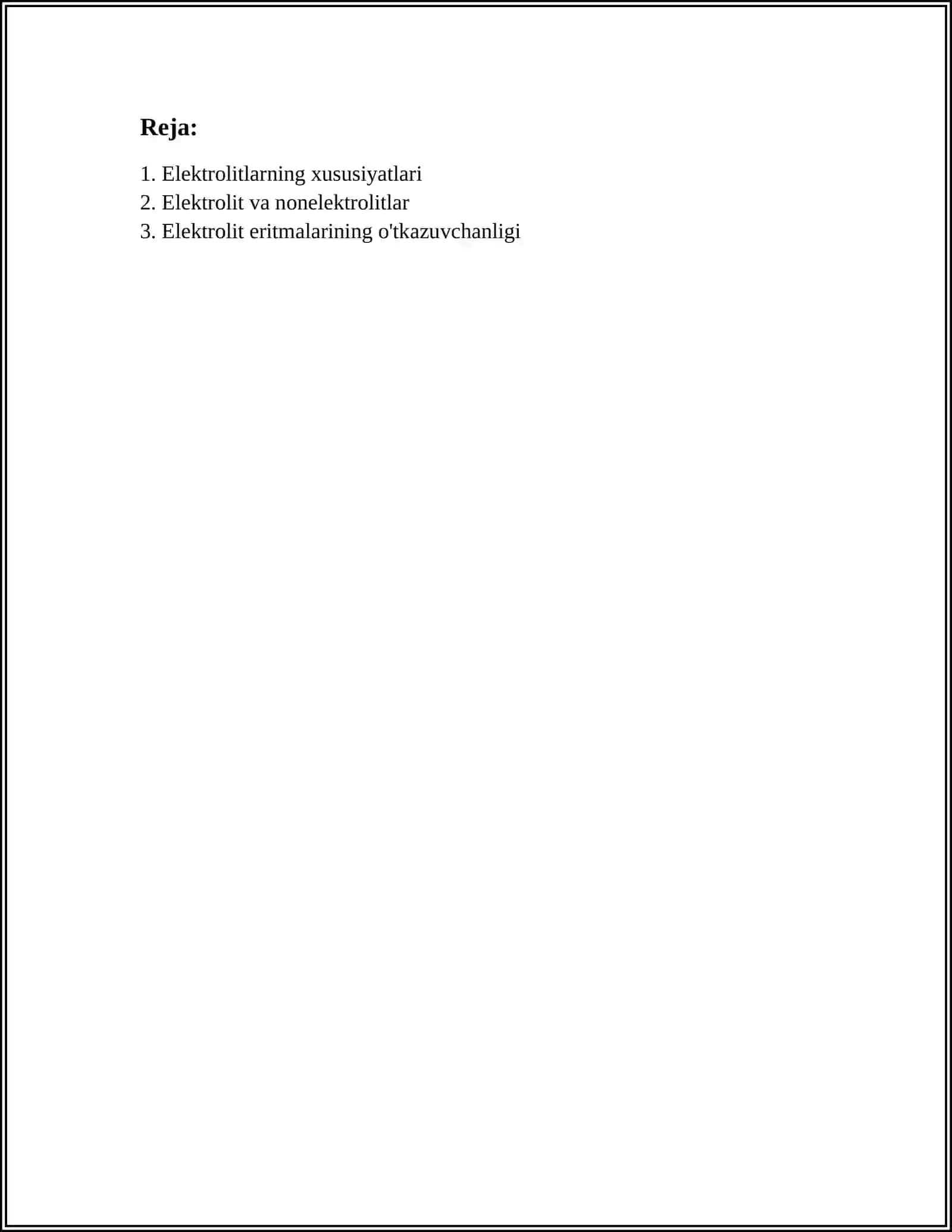 ELEKTROLITLAR QARSHILIGI 2