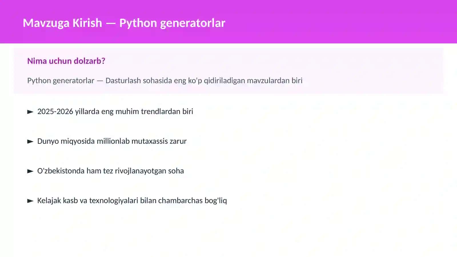 Python generatorlar 2