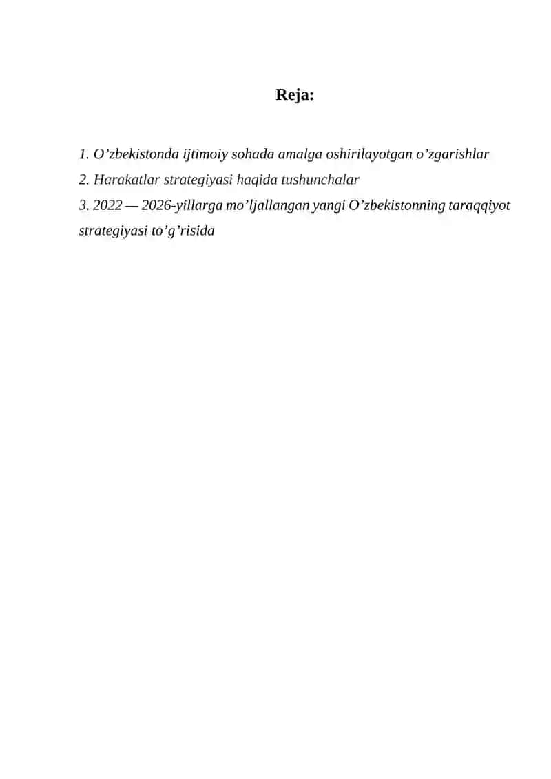 O’zbekistonda ijtimoiy sohada amalga oshirilayotgan o’zgarishlar mazmun va mohiyati 2
