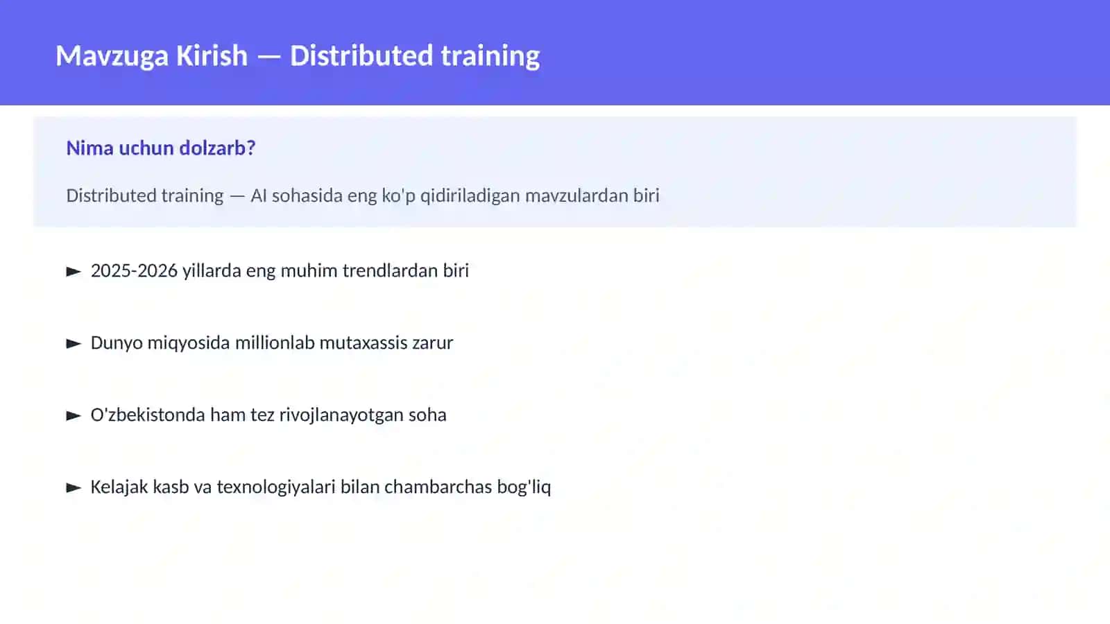 Distributed training 2