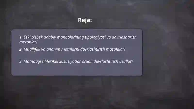 Eski oʻzbek tili adabiy manbalari 2