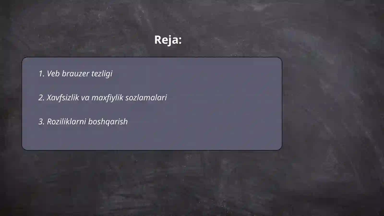 Google Chrome dasturi imkoniyatlari 2